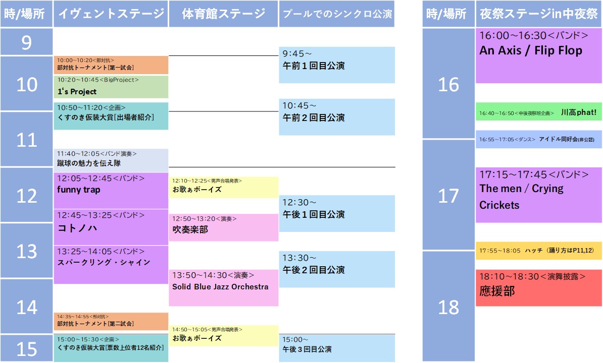 タイムテーブル　１日目